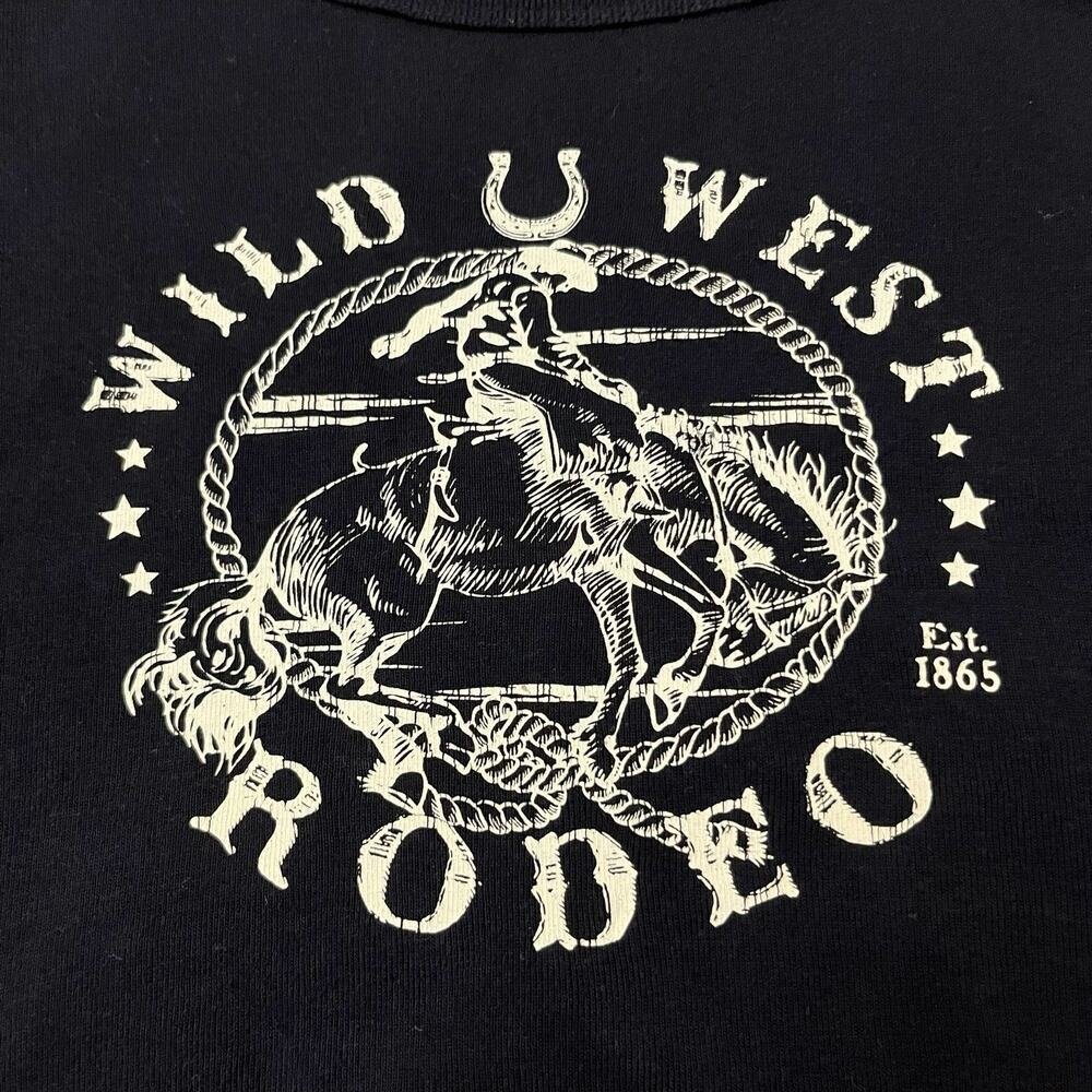 Homegirl Society Western Cropped Tank Top Medium Black Rodeo Festival Casual - Picture 5 of 9